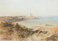 Samuel Bough Rsa, St Andrews from the south, watercolour heightened with white and gum arabic