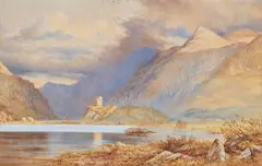 Dolbadarn Castle, Snowdonia by Aows Samuel Jackson, watercolour, sold Sep 2025