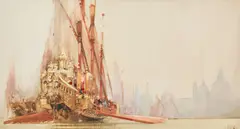 Fred Taylor, 'The Return - Venice', watercolour and gouache with pencil