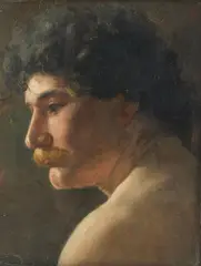 Self portrait by Rws John Henry Henshall, oil on board, sold Sep 2025