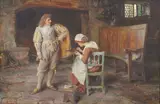 Francis Sydney Muschamp, The seamstress, oil on canvas