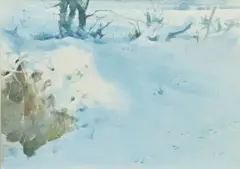 Tom Carr Hrha, Rabbit Tracks, watercolour