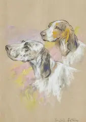 Arthur Wardle Ri, 'English Setters', pastel