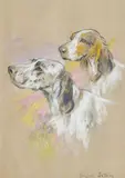 Arthur Wardle Ri, 'English Setters', pastel