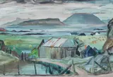 Eigg and Rhum from Morar by Sir William George Gillies Cbe Lld Rsa Pprsw Ra, watercolour, sold Sep 2025