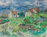 Robert Henderson Blyth Rsa Rsw, Windy Nook, Northumberland, ink and watercolour