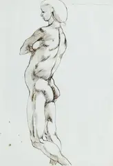 Robert Colquhoun, The Young Moroccan, pen and ink on paper
