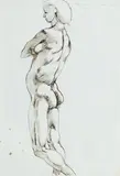 Robert Colquhoun, The Young Moroccan, pen and ink on paper
