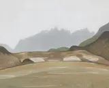 Moor and Mountains; Skye from Eigg by Bet Low Arsa Rsw Rgi, mixed media, sold Jun 2025