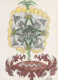 Composition with birds by R.S.W. Scottie Wilson R.S.A., crayon and ink, offered Jun 2025