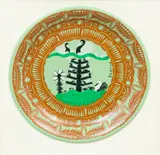 Hand-painted ceramic plate by R.S.W. Scottie Wilson R.S.A., offered Jun 2025