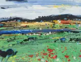 Hamish Macdonald, Wild Poppies, Perthshire, mixed media and collage