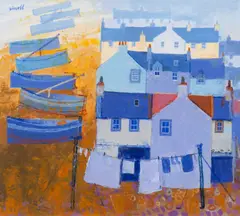 George Birrell, Washday Blues, oil on board