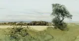 Fields, near Montrose by James F T Morrison Rsa Rsw Lld, oil on board, sold Jun 2025