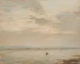 Misty sundown, Ayrshire coast by Sir James Lawton Wingate Rsa, oil on canvas, sold Jun 2025