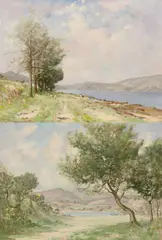 Hugh Mackay, A pair of loch views, oil on canvas