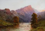Alfred Fontville de Breanski, On the Conwy, Wales, oil on canvas