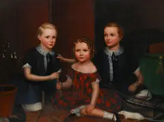 British School, Portrait of three children, oil on canvas
