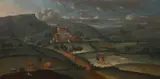 British School, House and grounds in extensive landscape, oil on canvas