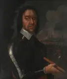 Robert Walker, Oliver Cromwell stood before the siege of a city, oil on canvas