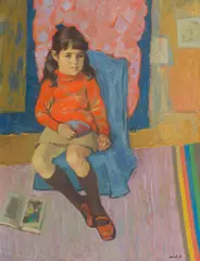 Denis Peploe Rsa, Portrait of Zoe, oil on canvas