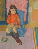 Denis Peploe Rsa, Portrait of Zoe, oil on canvas