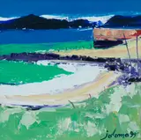 John Lowrie Morrison, 'North End, Iona - Looking to Erraid', oil on board