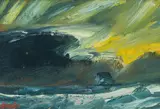 'Bass Rock after Storm' by John Houston Obe Rsa Rsw Rgi Ssa, 2002, oil on canvas board, sold Mar 2025