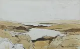 Loch Achray and Loch Vennachar by Sir David Young Cameron Ra Rsa Rws Rsw Re, pen and ink and sepia wash, sold Mar 2025