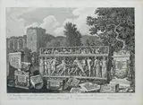 Carlo Labruzzo, 'A Sarcophagus found in the Vigna Casali A.D.1775 with various Sepulchral Urns & Inscriptions now in the possession of Monsigr Casali', engraving