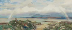 A view towards the Cuillins on Skye by Alfred Newton, watercolour heightened with gouache, sold Mar 2025