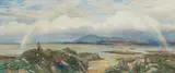 Alfred Newton, A view towards the Cuillins on Skye, watercolour heightened with gouache