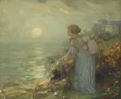 Thomas Bromley Blacklock, Waiting, oil on canvas