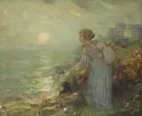 Thomas Bromley Blacklock, Waiting, oil on canvas