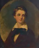 George Romney, Portrait of a boy with large collar and bow, oil on canvas