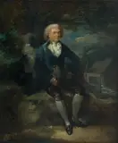 Thomas Gainsborough, Portrait of a seated gentleman in blue frock coat, oil on canvas