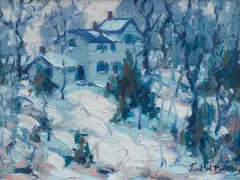 John W. Bentley, Old Homestead, oil on board