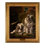 Edmond Van der Meulen, Their Favorite Chair, oil on canvas
