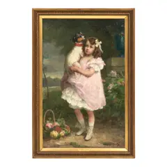 Euphémie Muraton, A Girl and Her Dog, oil on canvas