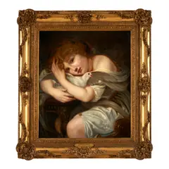 Jean-Baptiste Greuze, La Jeune Fille à la Colombe, oil on canvas