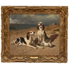 Charles Hermann-Léon, A Successful Hunt, oil on canvas
