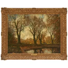 Arnold Marc Gorter, Cows by a Stream in Early Autumn, oil on canvas