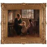 Bernard Jean Corneille Pothast, A Mother with Two Children, oil on canvas