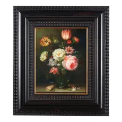 Dutch School, Still Life in a Glass Vase, oil on panel