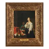 Frans van Mieris the Elder, Woman Standing Before a Mirror, oil on canvas