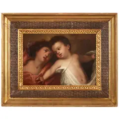 Angel and Putti by Italian School, oil on canvas, sold Oct 2025