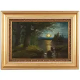 Edward Moran, A Moonlit Landscape, oil on canvas