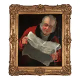 Henry Perlee Parker, Old Man Reading Naval and Military Gazette, oil on canvas