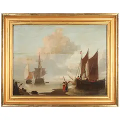 Thomas Thompson, A Shore Scene, oil on panel