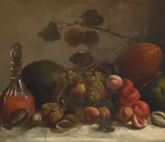 Thomas Badger, Still Life with Fruit and Decanter, c. 1820, oil on panel